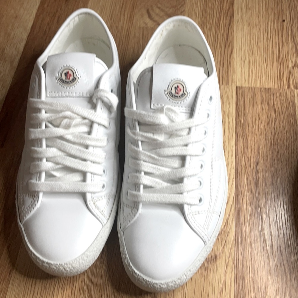 Monclear white sneakers, sz 7